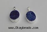 NGP7190 15*20mm oval druzy quartz pendants wholesale