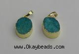 NGP7199 15*20mm oval druzy quartz pendants wholesale