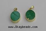 NGP7200 15*20mm oval druzy quartz pendants wholesale