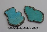 NGP7222 30*50mm - 40*60mm freeform turquoise gemstone pendants