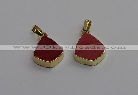 NGP7246 15*20mm flat teardrop mookaite gemstone pendants