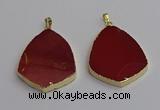 NGP7248 38*50mm flat teardrop mookaite gemstone pendants