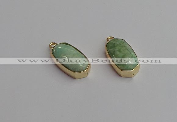 NGP7266 13*25mm faceted freeform amazonite pendants wholesale