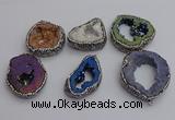 NGP7290 25*35mm - 35*40mm freeform plated druzy agate pendants