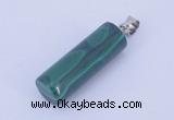 NGP731 8*24mm column natural malachite with 18KGP gemstone pendant