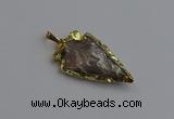 NGP7408 22*30mm - 25*40mm arrowhead plated obsidian pendants