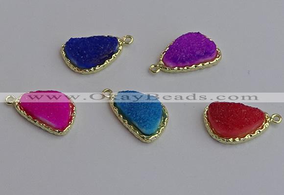 NGP7439 15*20mm freeform druzy quartz pendants wholesale