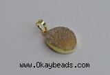 NGP7490 15*20mm oval plated druzy agate gemstone pendants