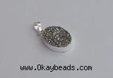 NGP7505 15*20mm oval plated druzy agate gemstone pendants