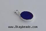 NGP7509 15*20mm oval plated druzy agate gemstone pendants