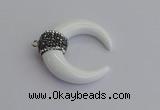 NGP7525 35*38mm horn white porcelain pendants wholesale