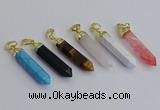 NGP7550 8*40mm sticks mixed gemstone pendants wholesale