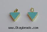 NGP7563 15*16mm triangle white howlite turquoise pendants