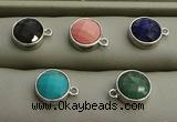 NGP7565 12mm coin mixed gemstone pendants wholesale