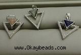 NGP7604 16*19mm arrowhead mixed gemstone pendants wholesale