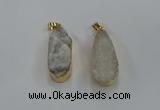 NGP8500 15*33mm - 17*40mm flat teardrop druzy agate pendants