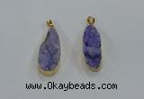 NGP8502 15*33mm - 17*40mm flat teardrop druzy agate pendants