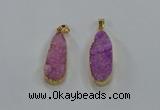 NGP8503 15*33mm - 17*40mm flat teardrop druzy agate pendants