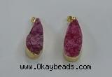 NGP8504 15*33mm - 17*40mm flat teardrop druzy agate pendants