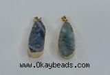 NGP8505 15*33mm - 17*40mm flat teardrop druzy agate pendants