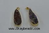 NGP8508 15*33mm - 17*40mm flat teardrop druzy agate pendants