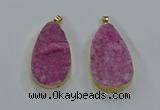 NGP8515 25*48mm - 27*52mm flat teardrop druzy agate pendants