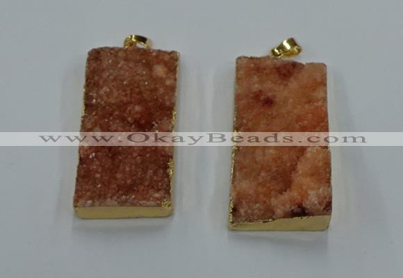 NGP8522 25*50mm - 27*53mm rectangle druzy agate pendants