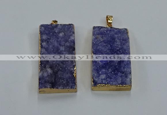 NGP8523 25*50mm - 27*53mm rectangle druzy agate pendants