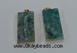 NGP8527 25*50mm - 27*53mm rectangle druzy agate pendants