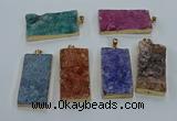 NGP8530 25*50mm - 27*53mm rectangle druzy agate pendants