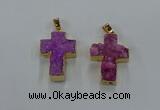 NGP8535 22*30mm - 25*35mm cross druzy agate pendants wholesale