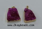 NGP8546 25*33mm - 30*35mm trapezoid druzy agate pendants