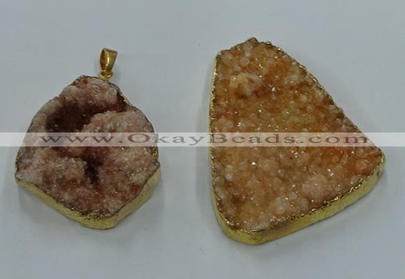 NGP8564 28*45mm - 35*50mm freeform druzy agate pendants wholesale