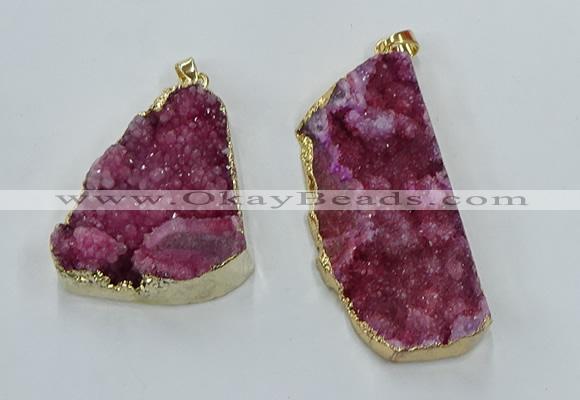 NGP8567 28*45mm - 35*50mm freeform druzy agate pendants wholesale