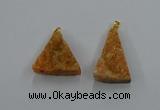 NGP8575 18*25mm - 25*40mm triangle druzy agate pendants wholesale