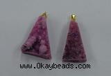 NGP8578 18*25mm - 25*40mm triangle druzy agate pendants wholesale