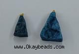 NGP8579 18*25mm - 25*40mm triangle druzy agate pendants wholesale