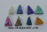 NGP8583 18*25mm - 25*40mm triangle druzy agate pendants wholesale