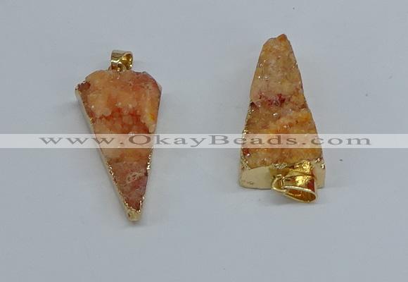 NGP8594 13*40mm - 20*35mm triangle druzy agate pendants wholesale