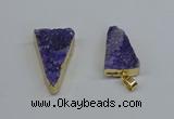 NGP8595 13*40mm - 20*35mm triangle druzy agate pendants wholesale