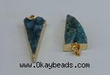 NGP8599 13*40mm - 20*35mm triangle druzy agate pendants wholesale