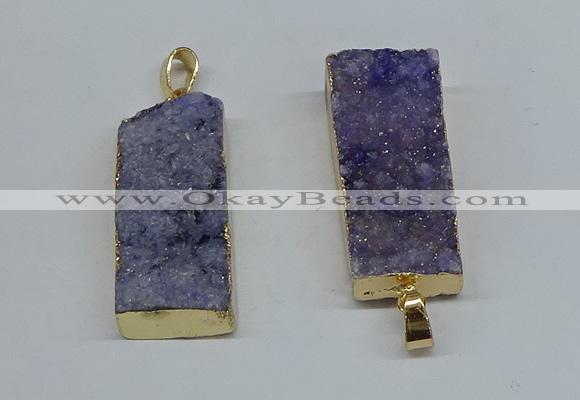 NGP8606 15*35mm - 16*40mm rectangle druzy agate pendants wholesale