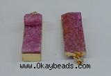 NGP8608 15*35mm - 16*40mm rectangle druzy agate pendants wholesale