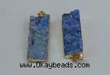 NGP8609 15*35mm - 16*40mm rectangle druzy agate pendants wholesale