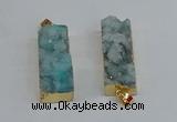 NGP8610 15*35mm - 16*40mm rectangle druzy agate pendants wholesale