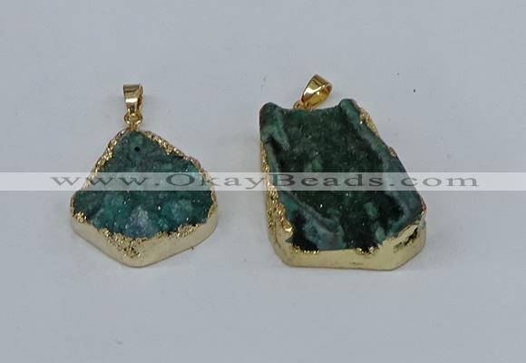 NGP8621 25*30mm - 28*40mm freeform druzy agate pendants wholesale