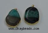 NGP8630 32*45mm - 46*48mm freeform druzy agate pendants wholesale