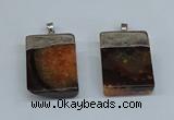 NGP8678 26*36mm rectangle druzy agate pendants wholesale