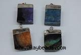 NGP8685 26*36mm rectangle druzy agate pendants wholesale