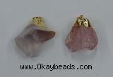 NGP8861 20*25mm - 30*40mm nuggets rose quartz gemstone pendants